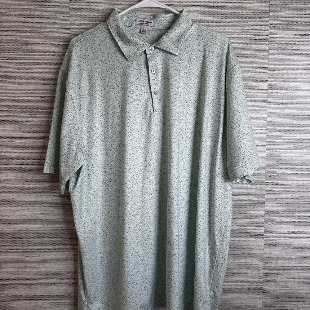 Peter Millar Mint Green Polo Shirt starfish dolphin whales seahorse print